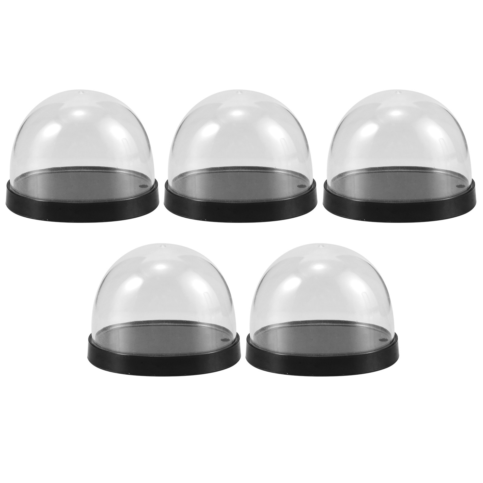 Plastic Dome Clear - ชุดโดมพลาสติกใส 5 ชิ้น สำหรับโชว์ดอกไม้ ถาดโดมใสขนาดเล็ก สำหรับตกแต่งบ้านและเป็นของตกแต่งบนโต๊ะ