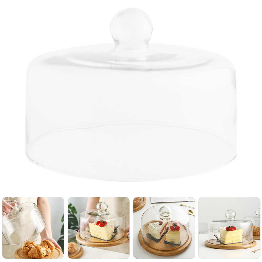 Plastic Dome Clear - ฝาครอบเค้กแก้วใสขนาด 18 ซม. สำหรับโชว์ขนม ป้องกันอาหาร ฝาครอบจานเสิร์ฟทรงกลม