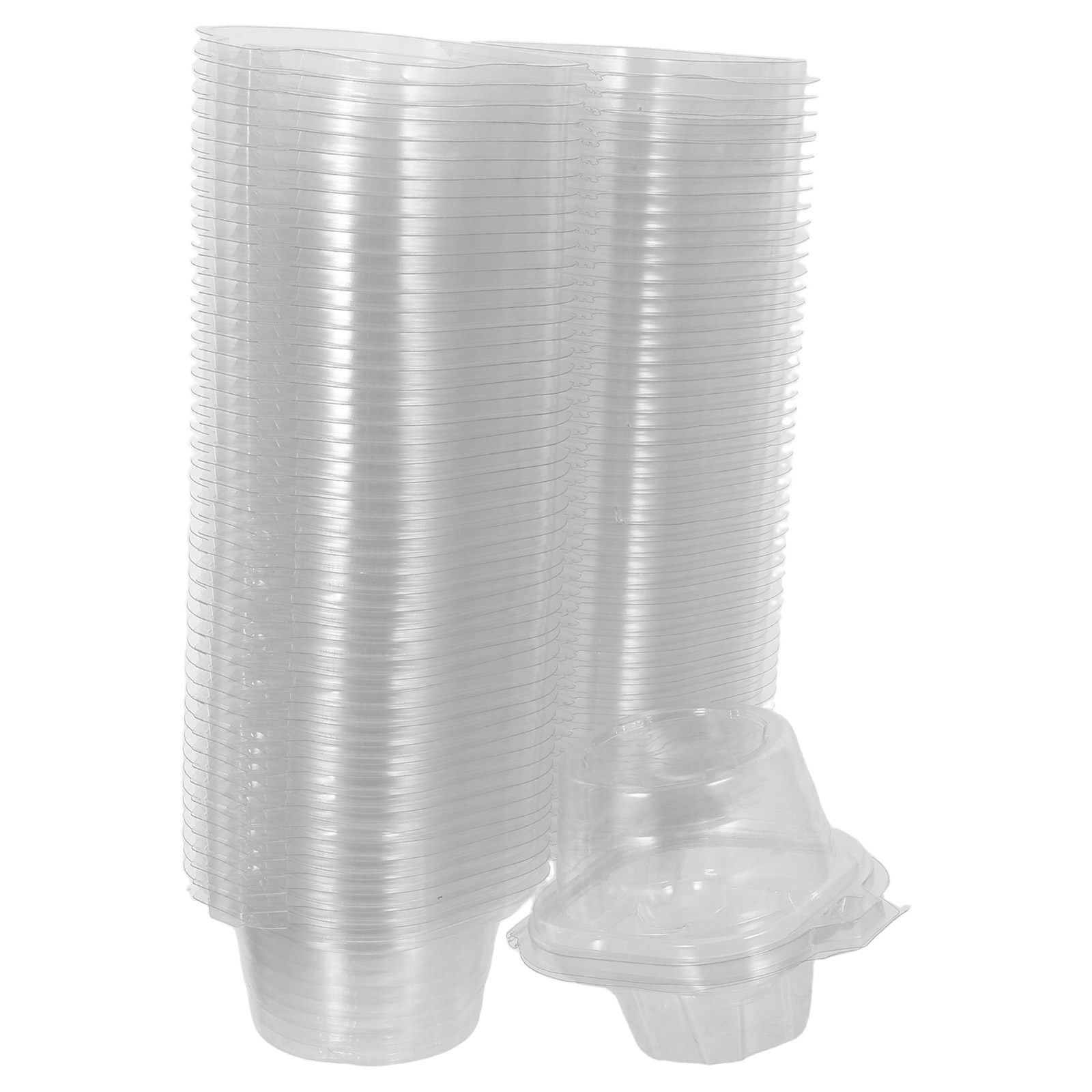 Plastic Dome Clear - กล่องใส่คัพเค้กใส 50 ชิ้น ฝาโดมพลาสติก สามารถวางซ้อนกันได้ สำหรับใส่เค้กชิ้นเดียว